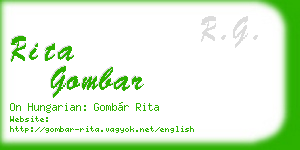 rita gombar business card